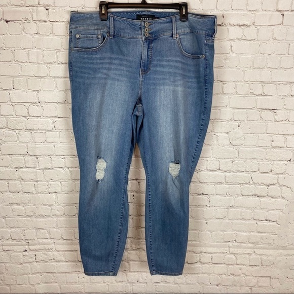 Torrid Premium Stretch Distressed Jeggings Sz 24R - Picture 1 of 3